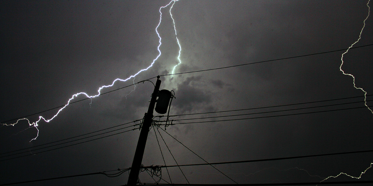 Lightning Strike on a power pole