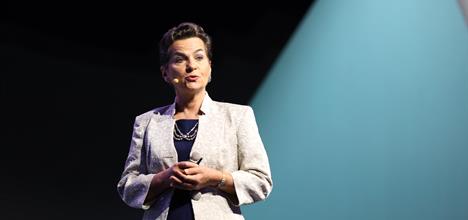 Christiana Figueres speaking at Global Climate Action Summit