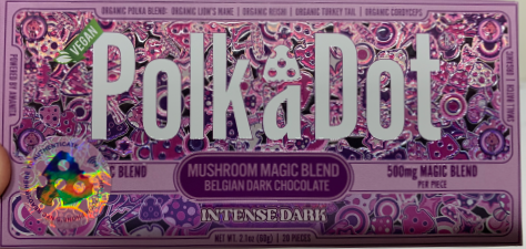 PolkaDot Mushroom Magic Blend Belgian Milk Chocolate Intense Dark 