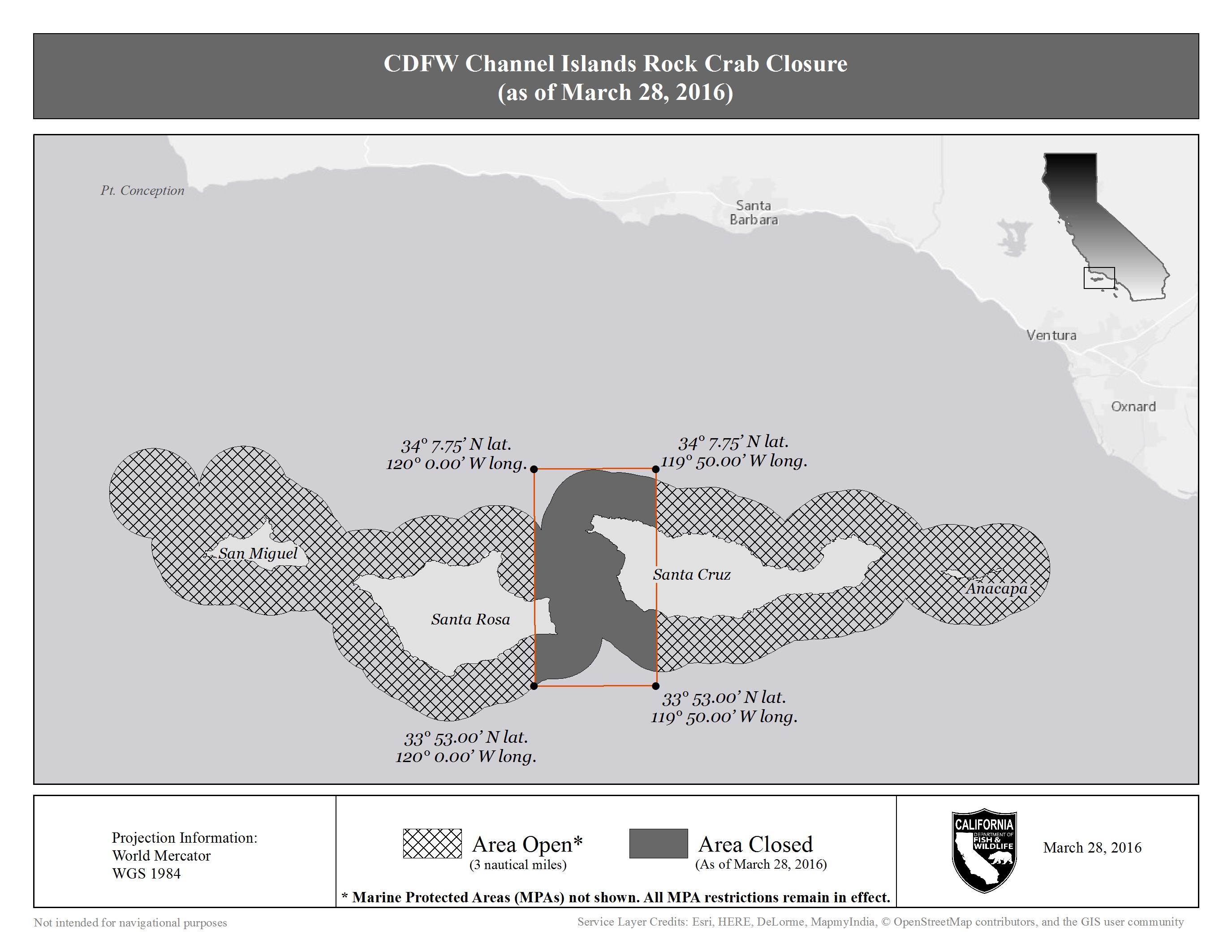 Map of closure near Channel Islands
