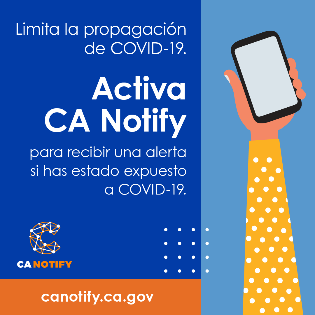 ¿De regreso a la escuela? Activa CA Notify para recibir una alerta si has estado expuesto a COVID-19