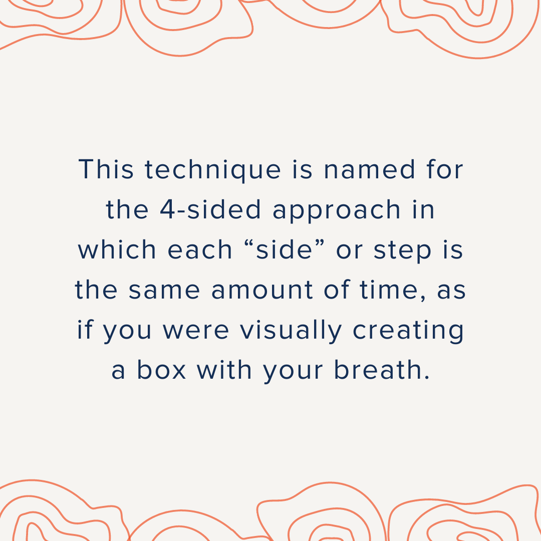 this technique is named for the 4-sided approach visually creating a box with your breath