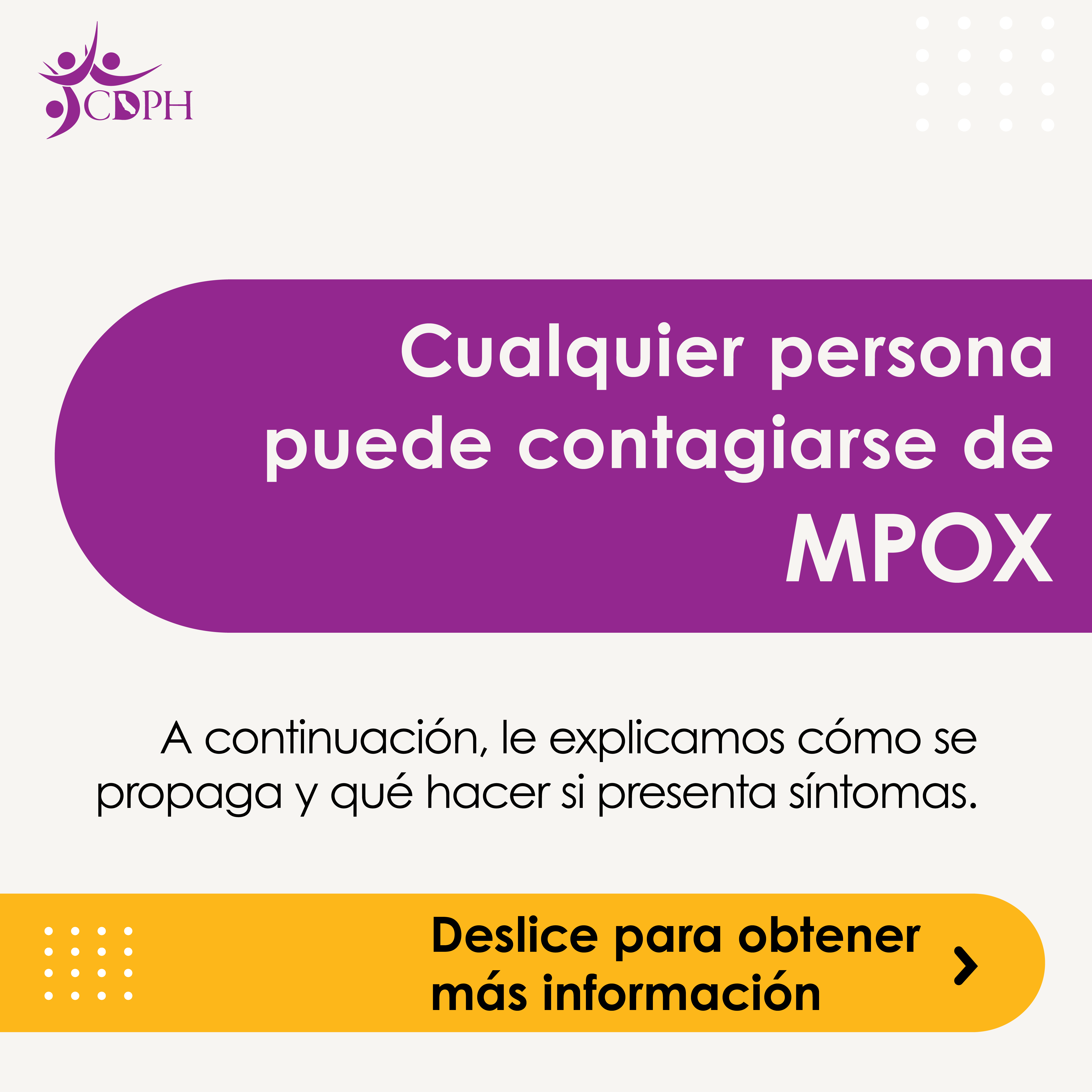 Cualquier persona puede contagiarse de MPOX 