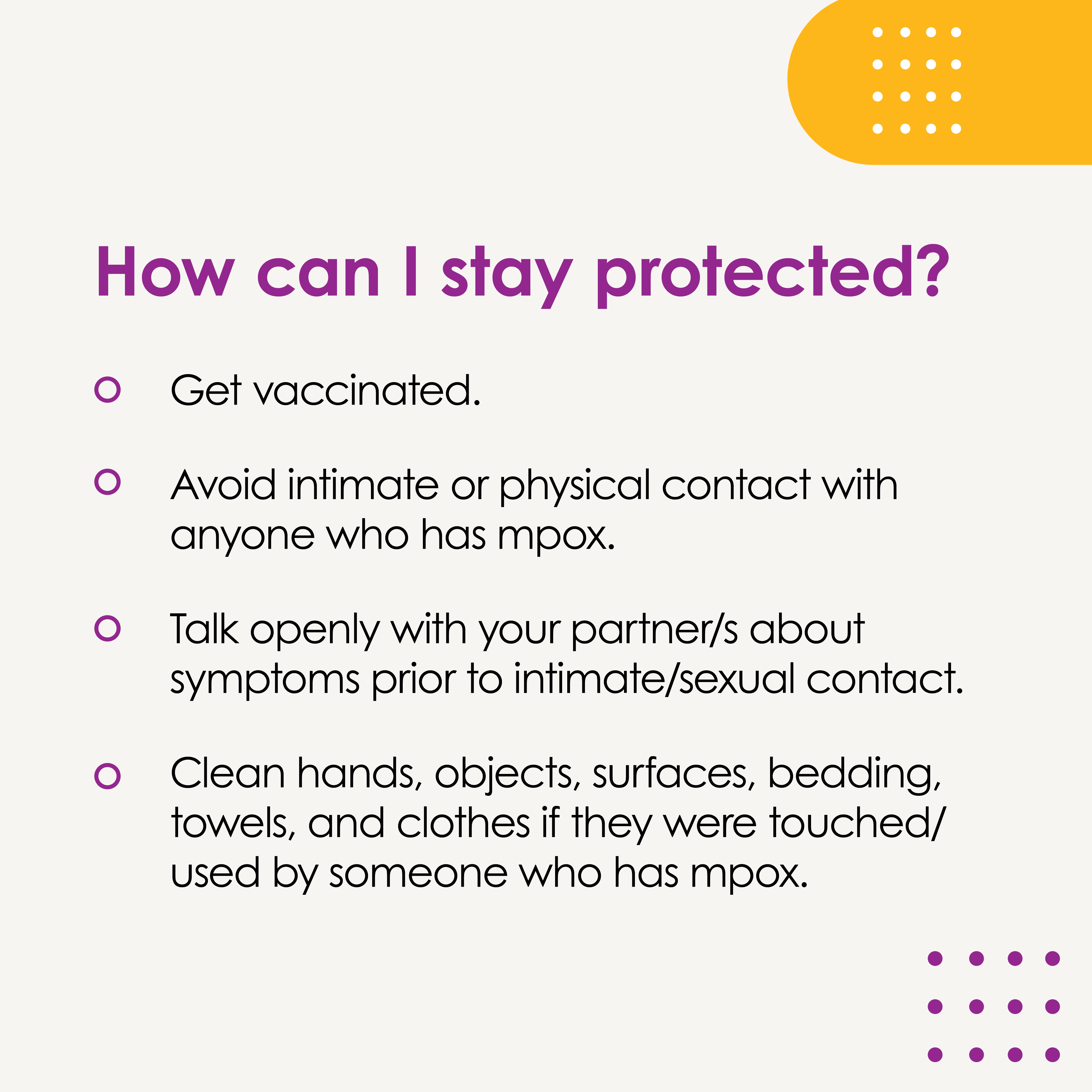 How can I stay protected?