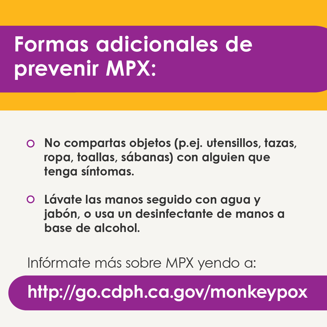 Formas adicionales de prevenir MPX