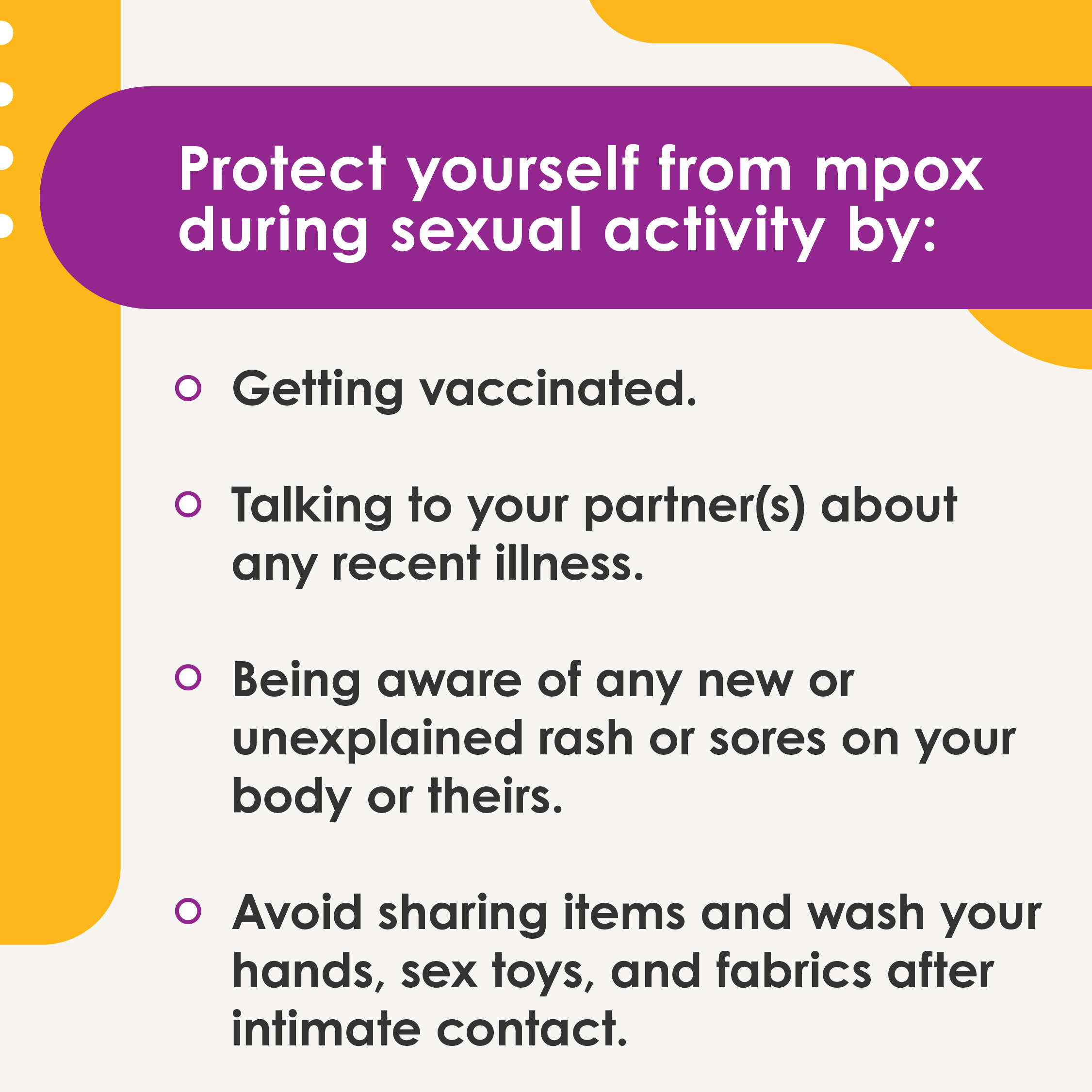 Protect yourself from  MPX during sexual activity