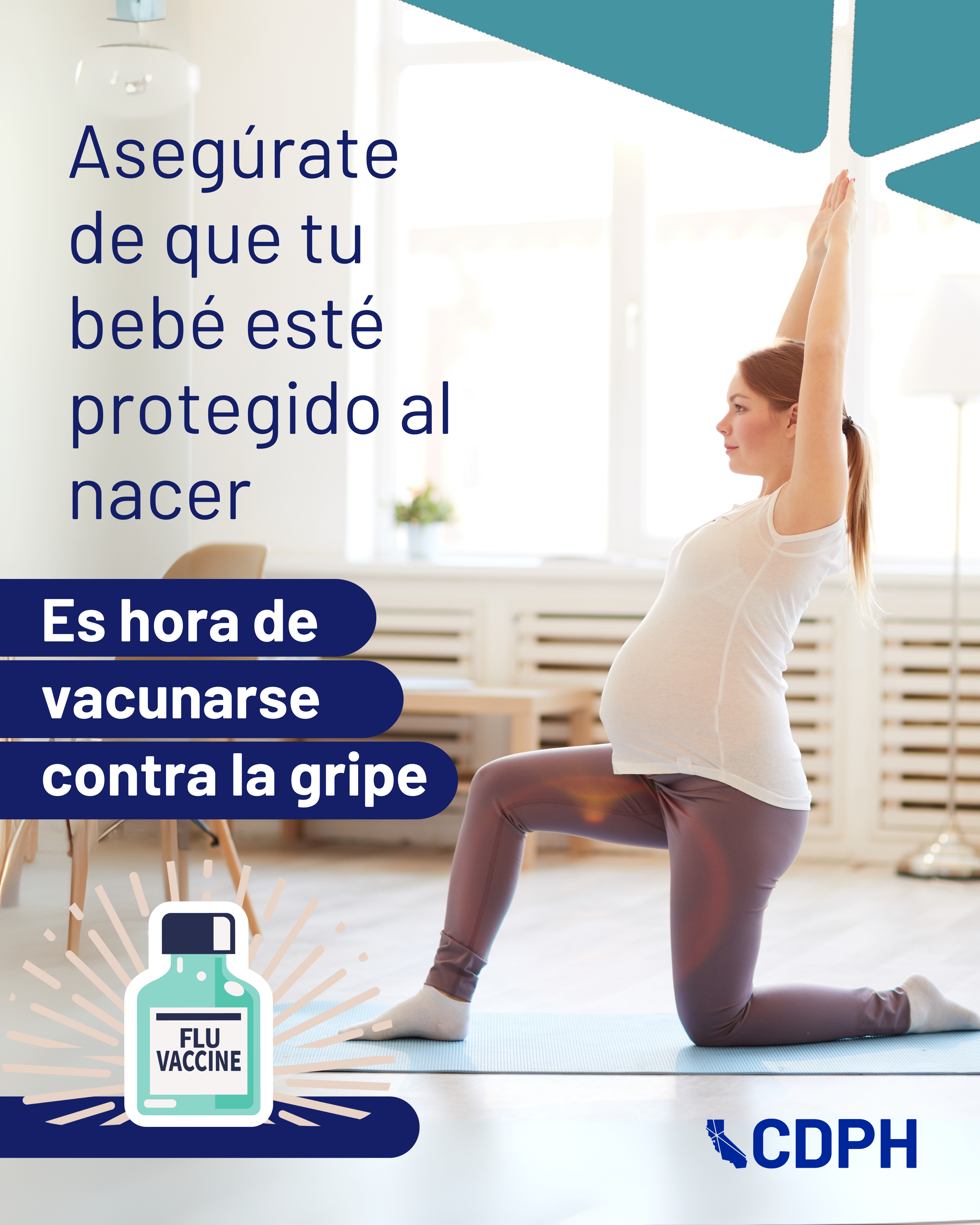 Asegúrate de que tu bebé esté protegido al nacer. Es hora de vacunarlo contra la gripe. 