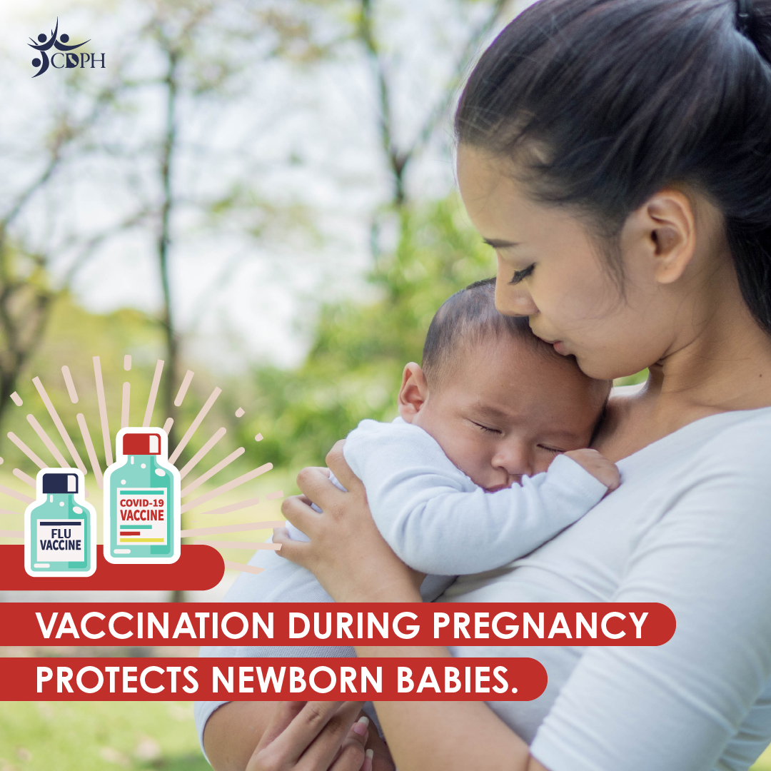 Vaccination during pregnancy protects newborn babies.