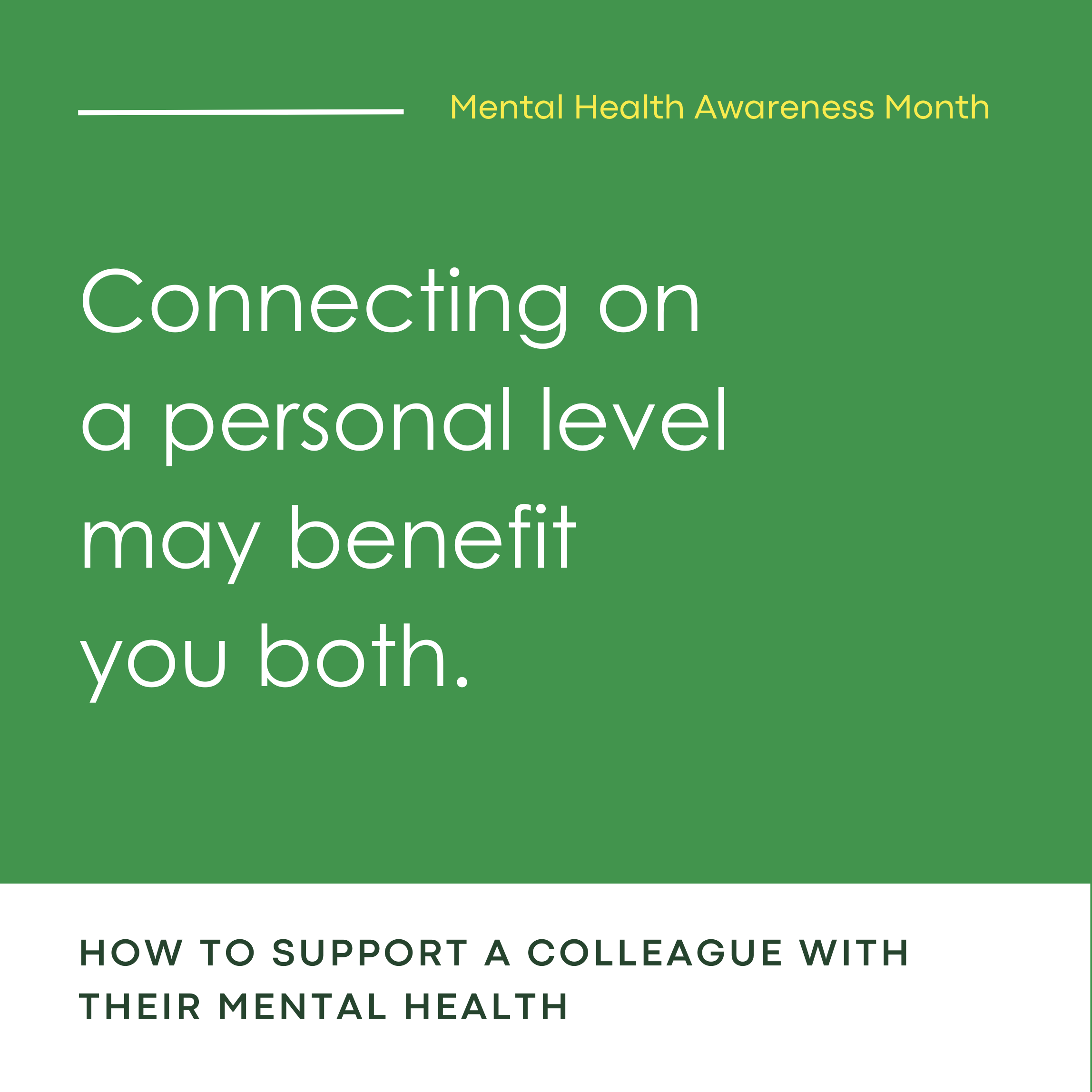 Connecting on a personal level may benefit you both