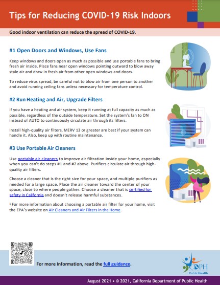 Tips for reducing COVID risk indoors fact sheet thumbnail