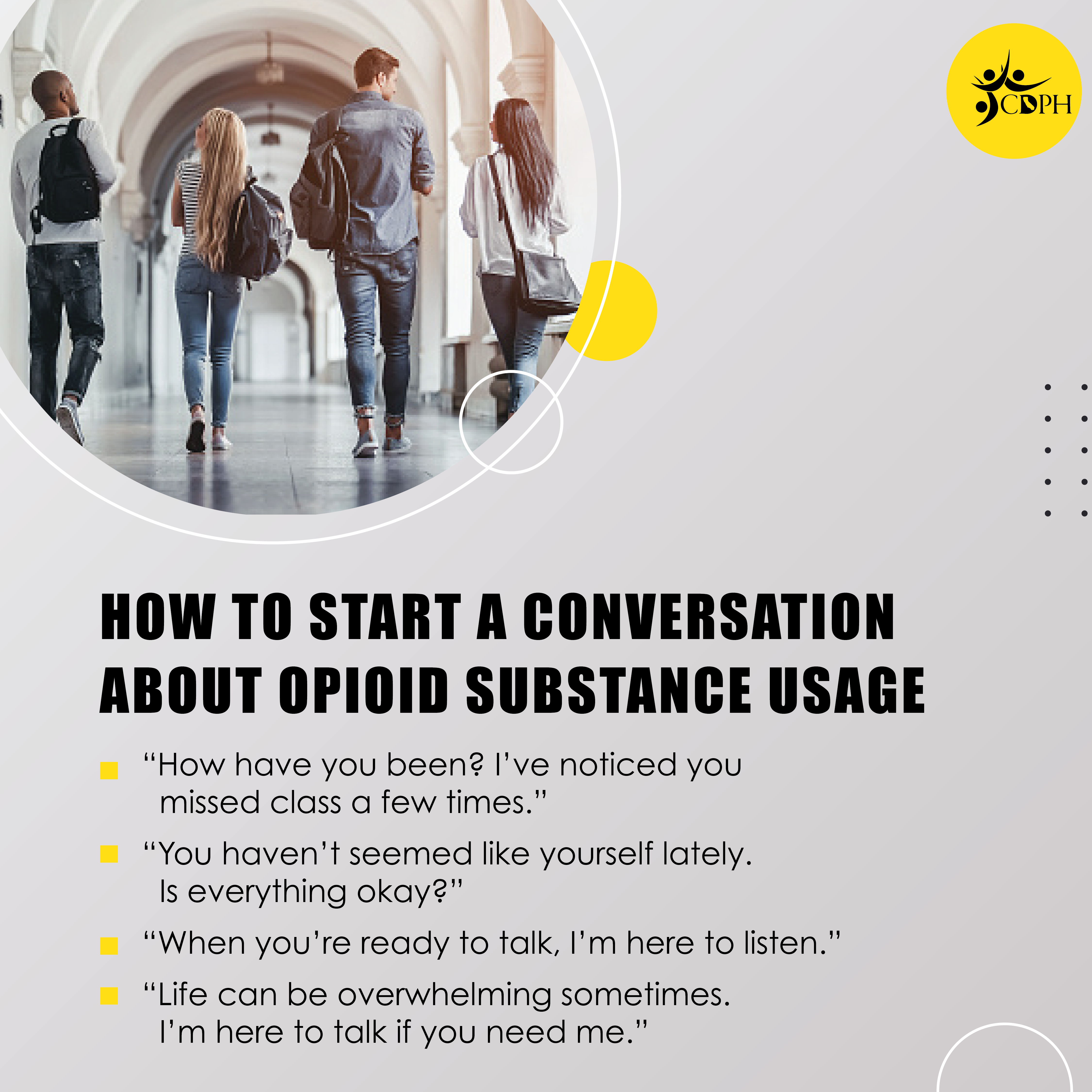 How to stqart a conversion about opioid substance usage