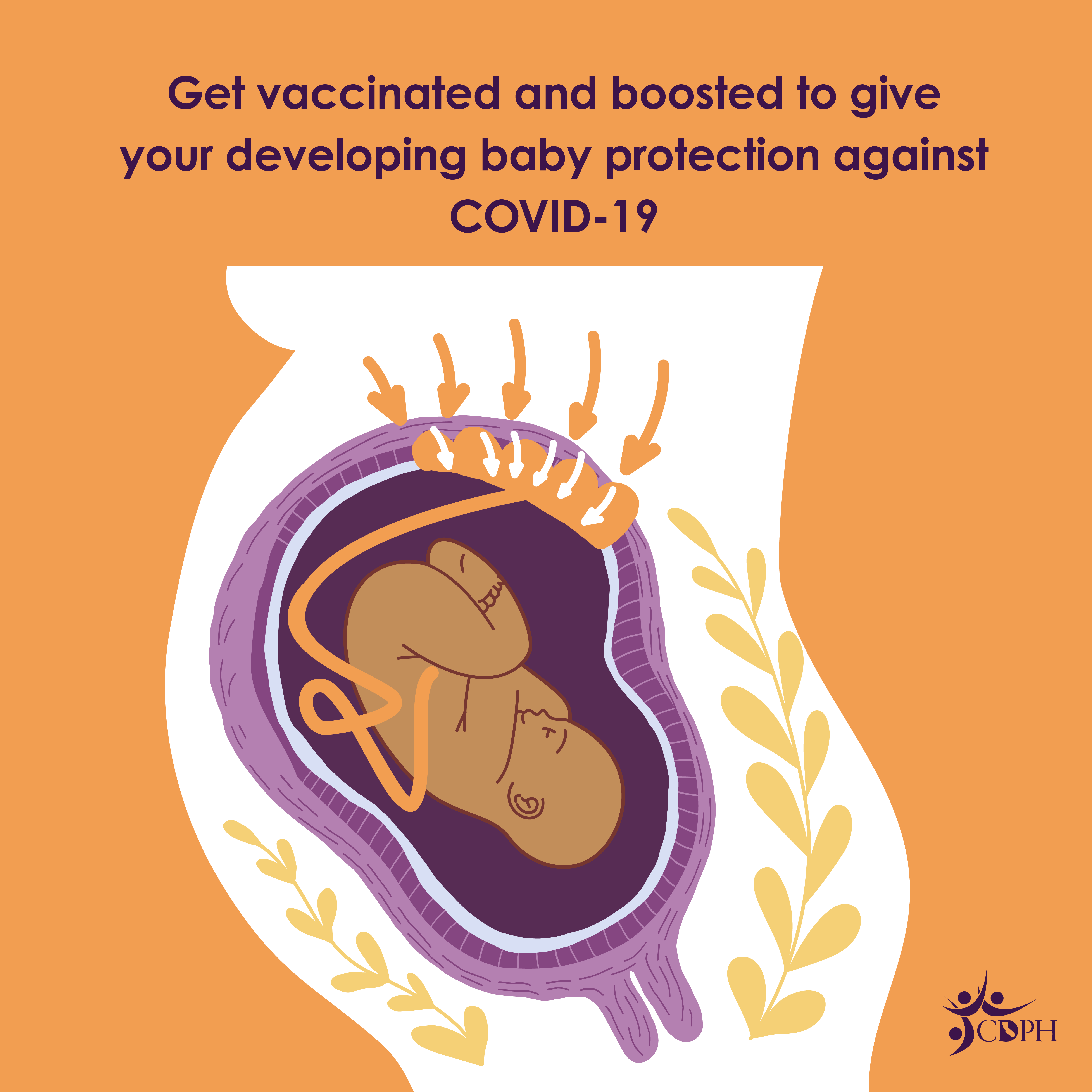 Get vaccinated and boosted to give your developing baby protection against COVID-19