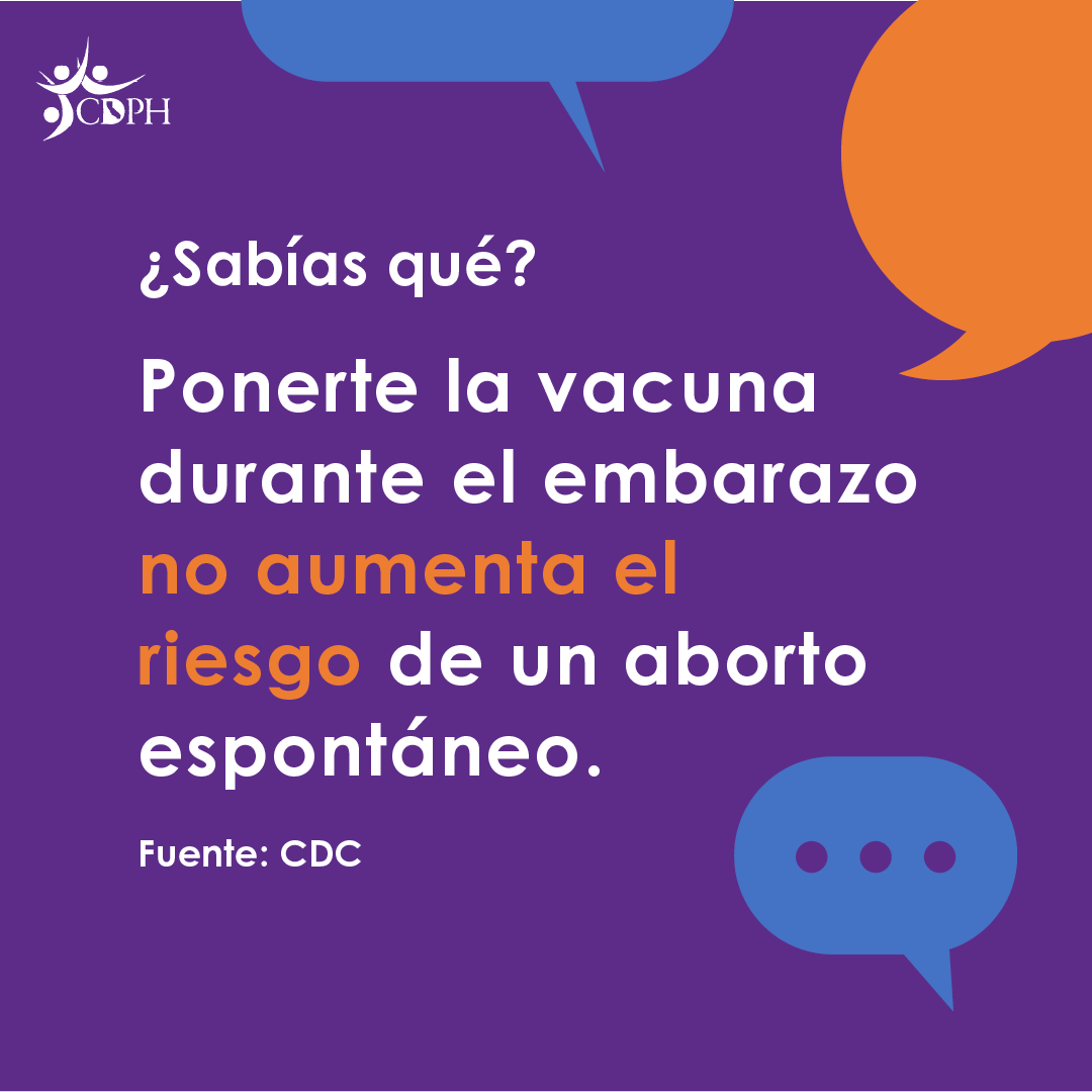 Ponerte la vacuna durante el embarazo no aumenta el riesgo de un aborto espontáneo.  