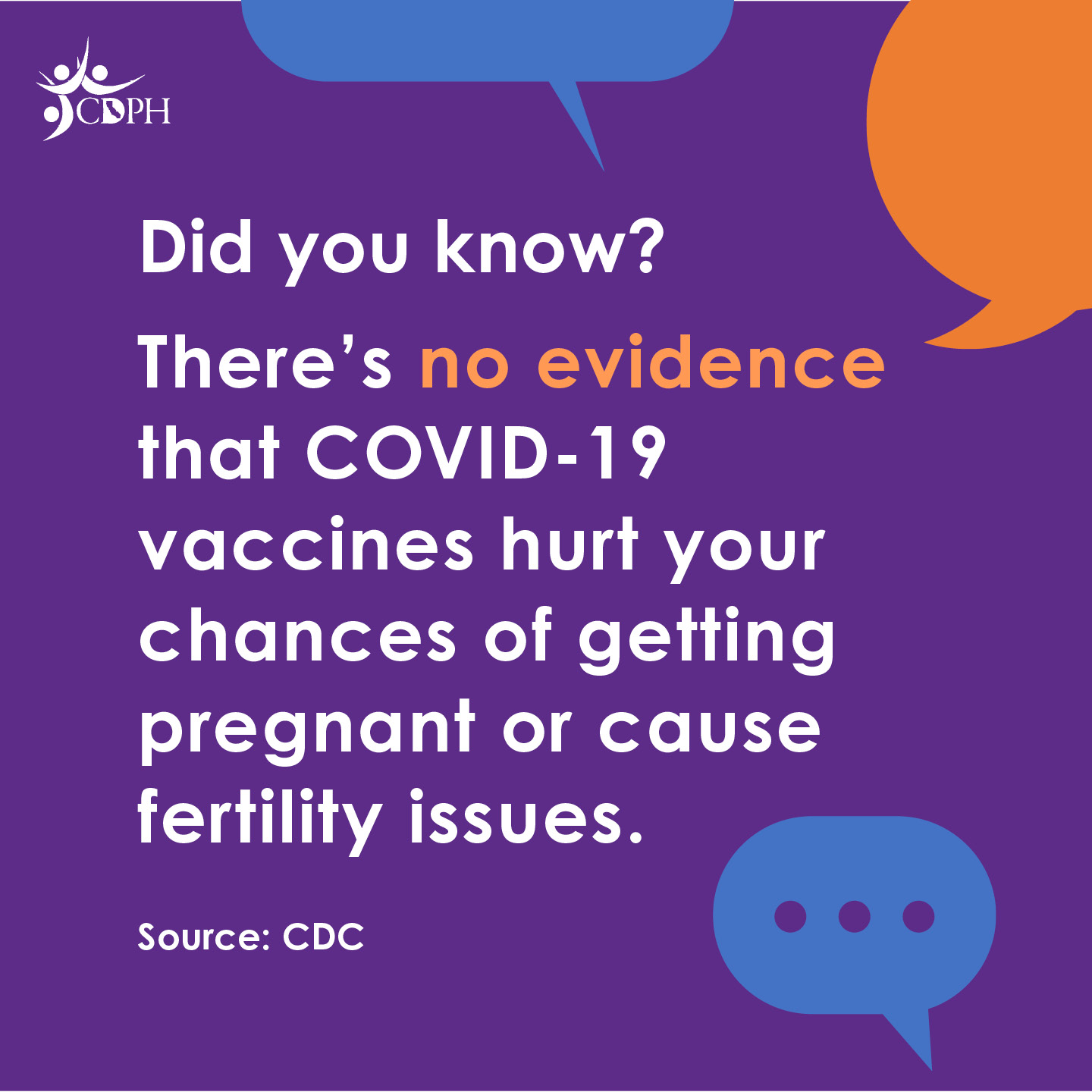 There's no evidence that COVID-19 vaccines hurt your chances of getting pregnant or cause fertility issues.