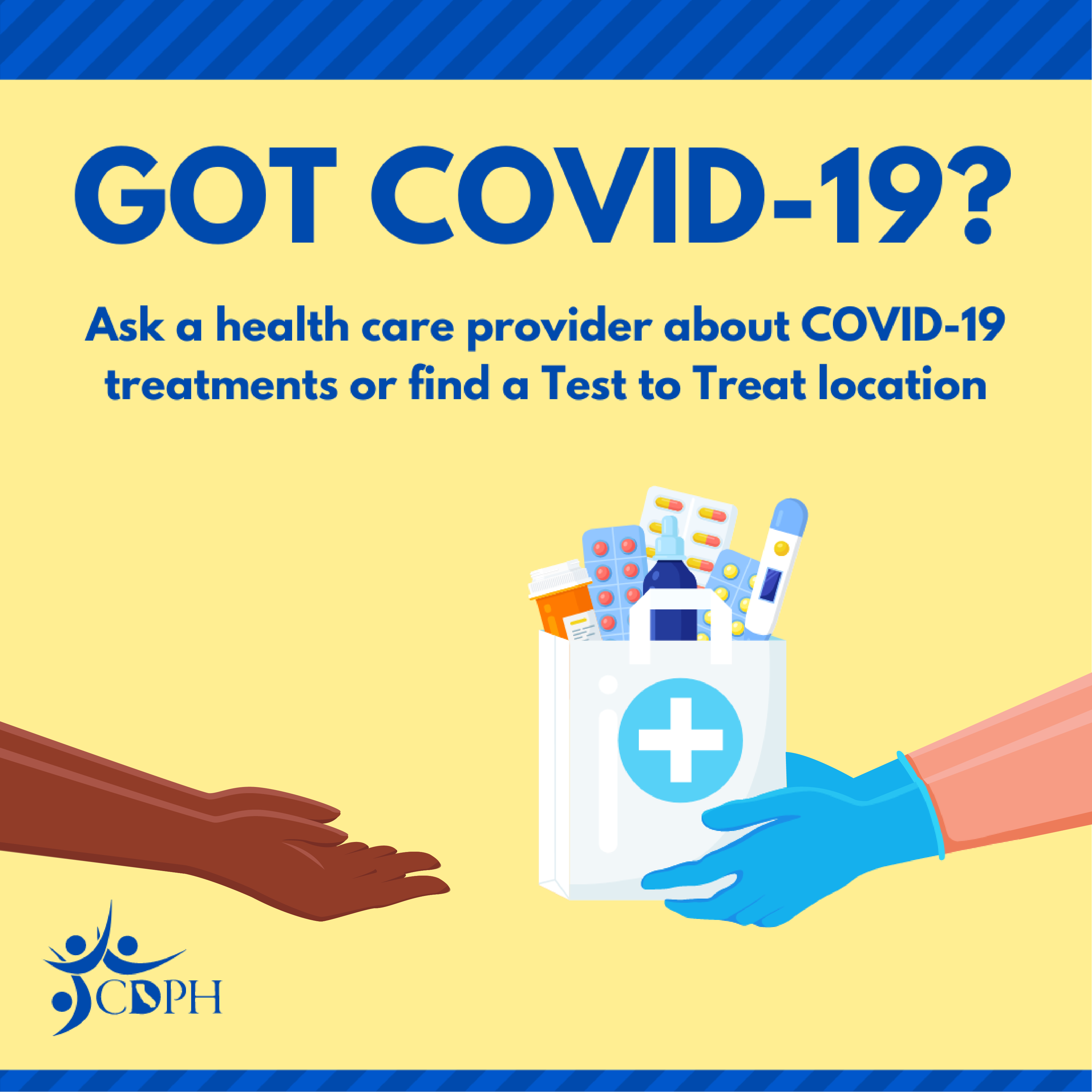 Ask a health care provider abuout OVID-19 treatments or find a teast to treat location