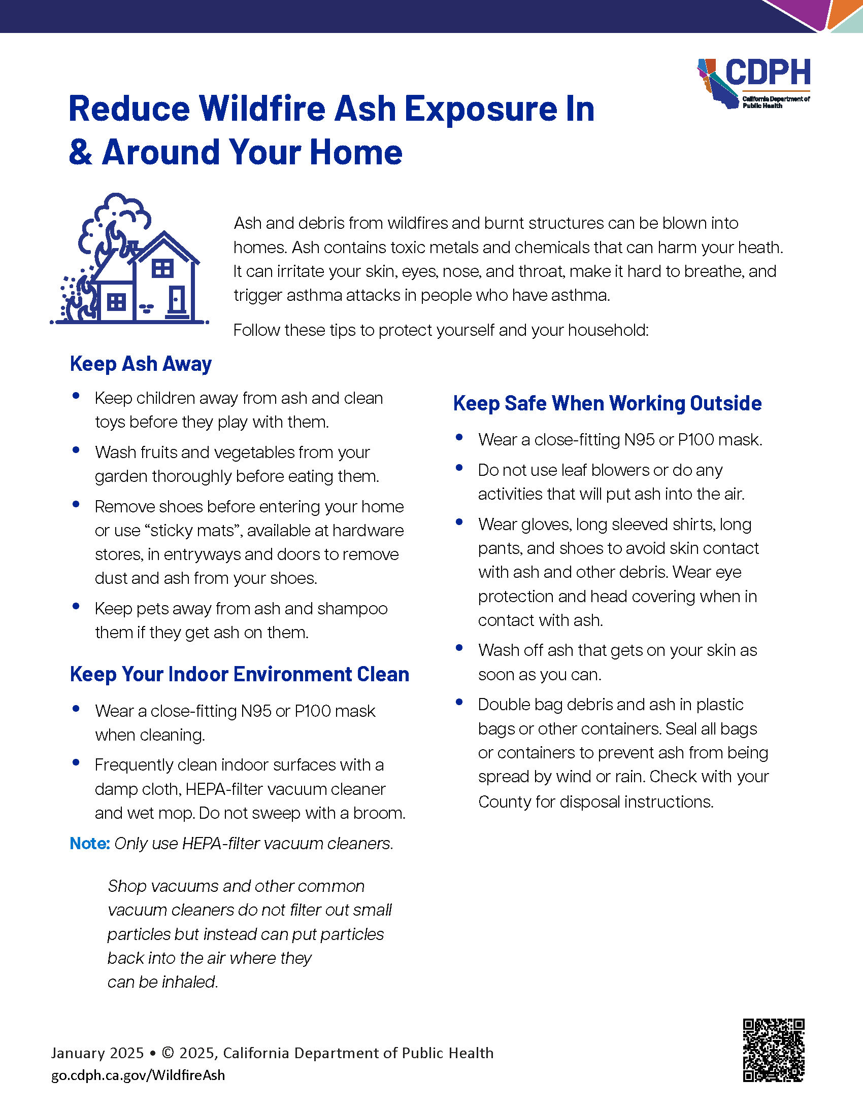 Reduce Exposure to Ash fact sheet
