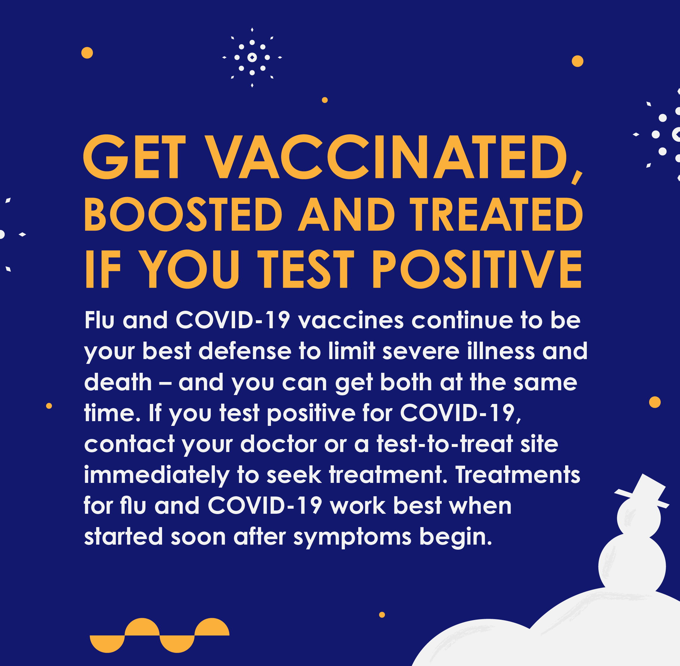 Get vaccinated, boosted and treted if you test positive