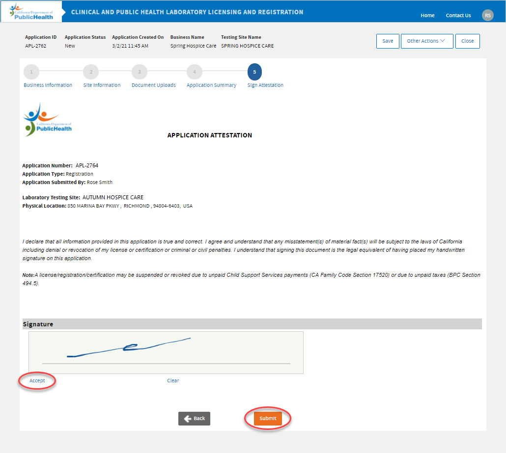 application attestation