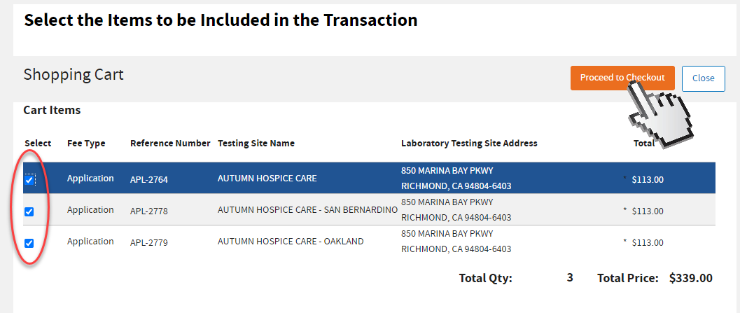 proceed to checkout button