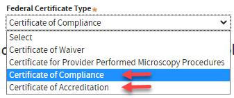 17 Federal Certificate Type