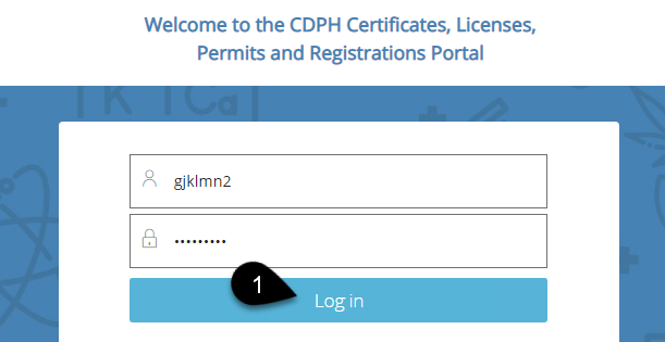 1 Log in to online application system