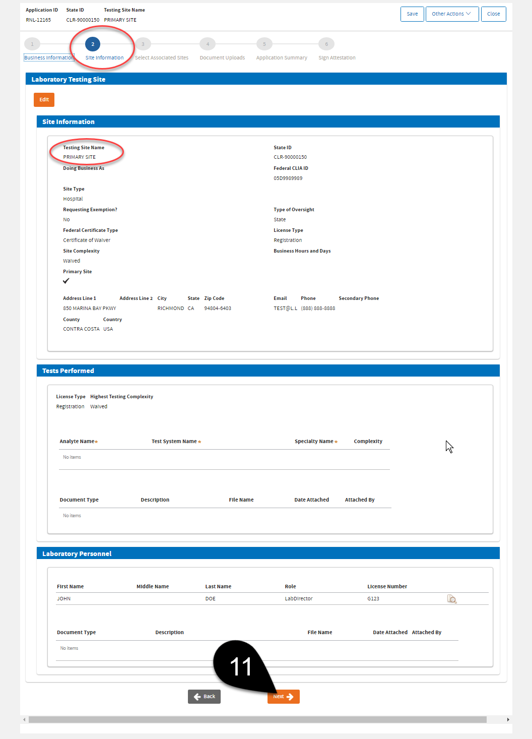 11 Updated Site Information