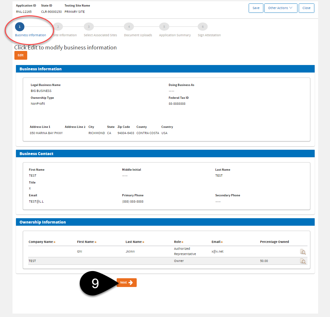 9 Review updated business information