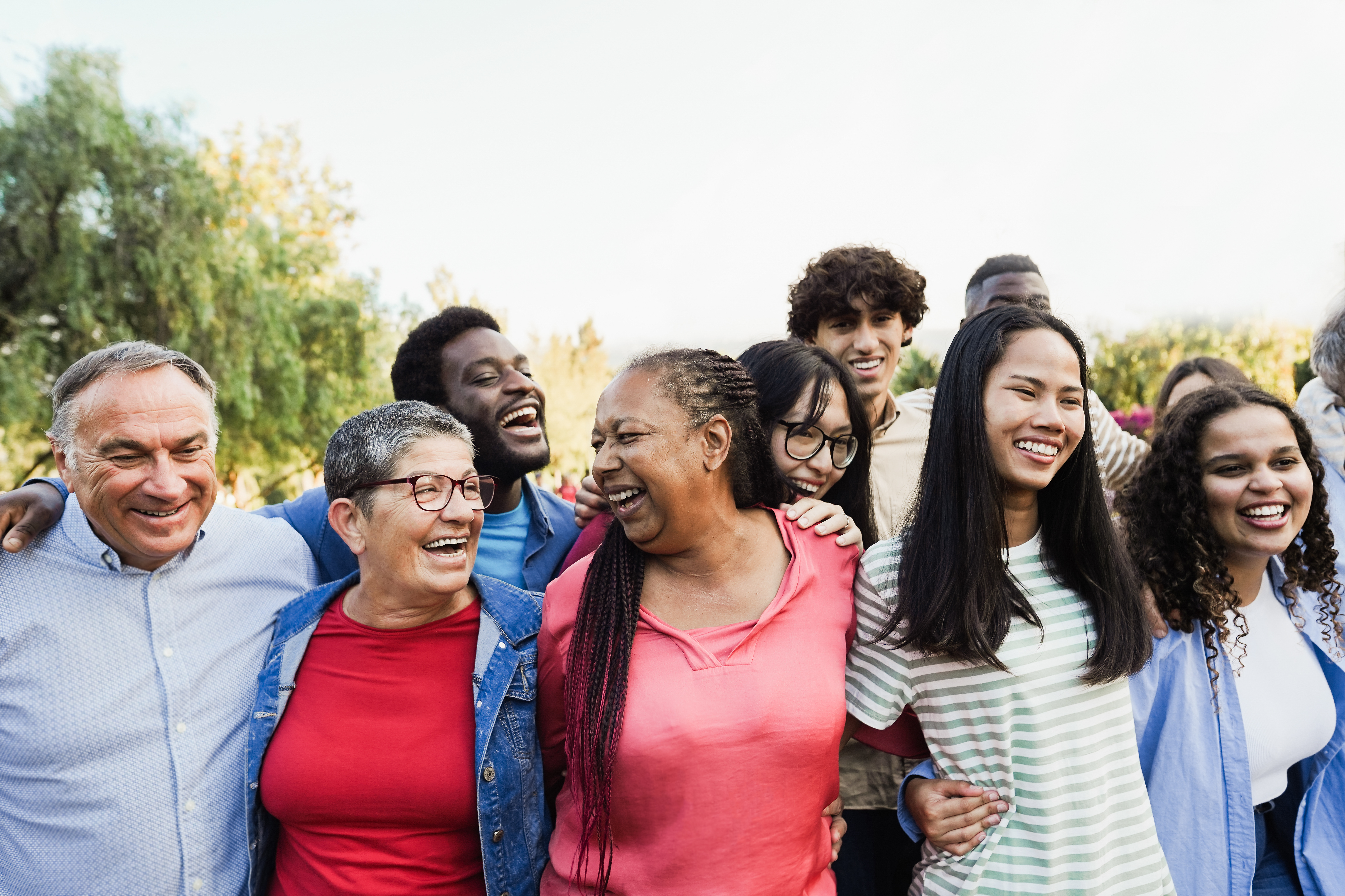Group of people hugging
