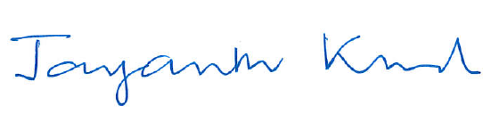 Jayanth Kumar signature