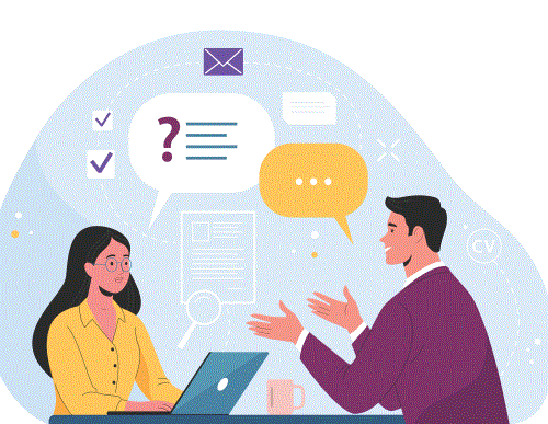 Two people discussing Two people discussing