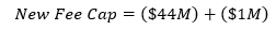 New Fee cap equals $44M plus $1M New Fee cap equals $44M plus $1M