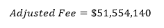 Adjusted Fee = $51,554,140 Adjusted Fee=$51,554,140