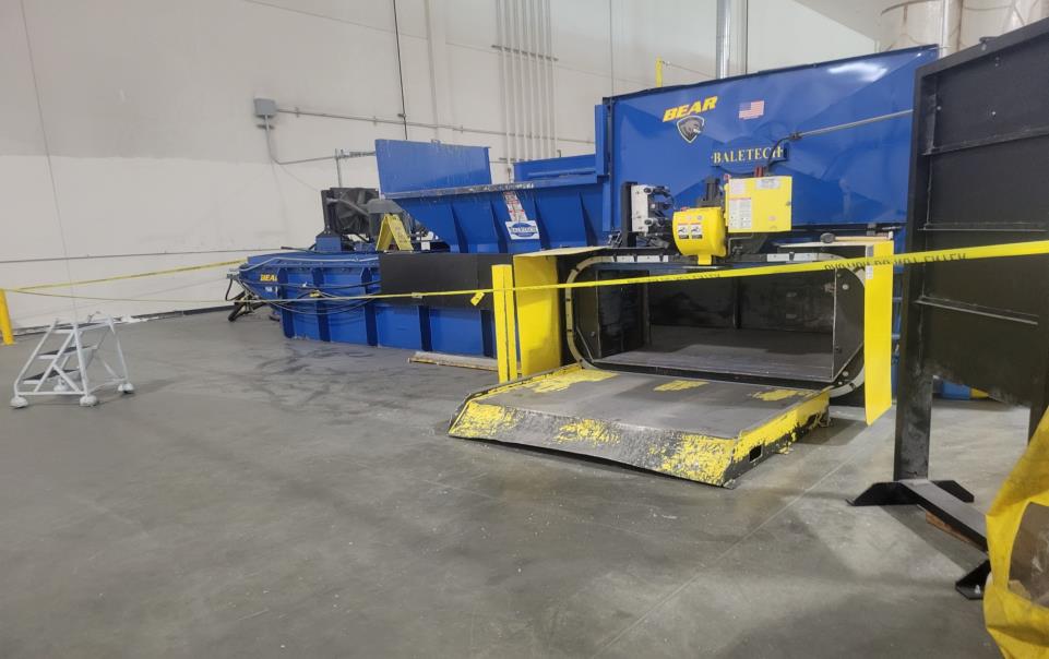 The location where the finished bale is pushed out of the machine The location where the finished bale is pushed out of the machine