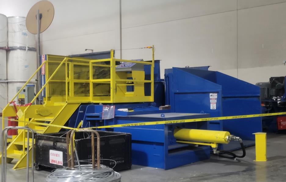 The hydraulic compression where the finished bale is pushed out of the machine The hydraulic compression where the finished bale is pushed out of the machine