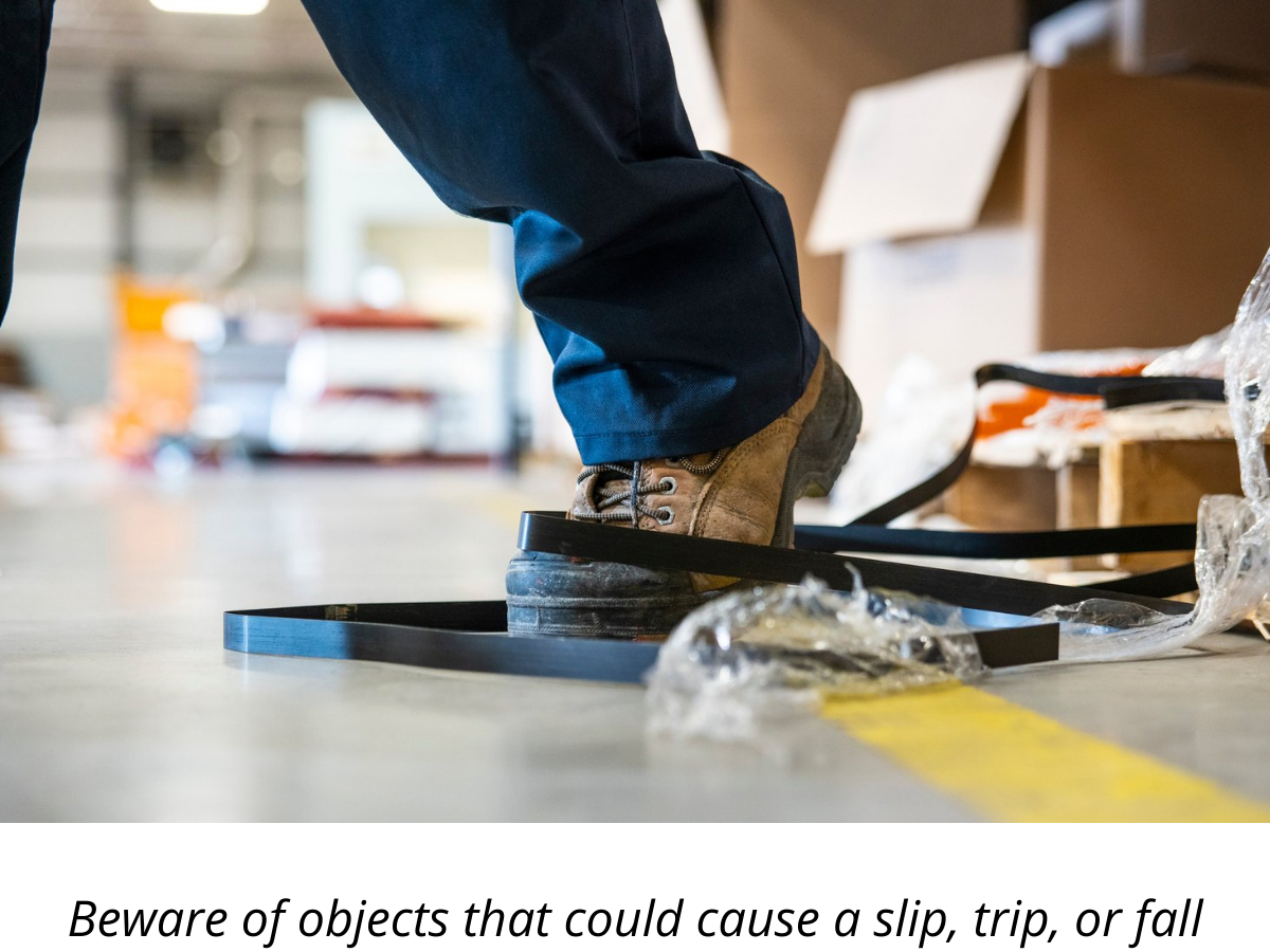 Foot caught on objects that are on the ground