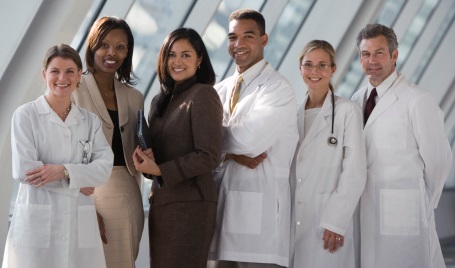 Group of different types of health care staff Group of different types of health care staff