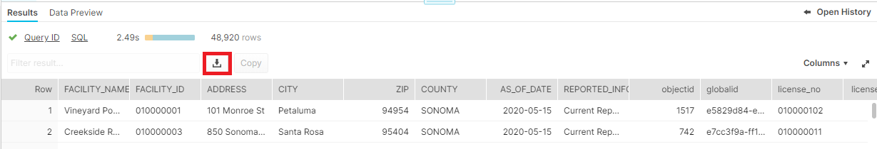 picture showing location of the download icon picture showing location of the download icon