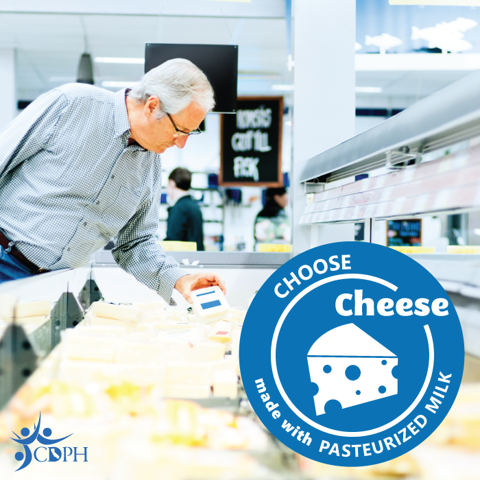Choose cheese made with pasteurized milk. Choose cheese made with pasteurized milk.