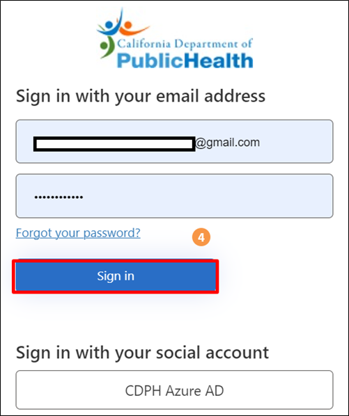 Sign in box highlighting email input box and sign in button. Sign in box highlighting email input box and sign in button.