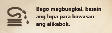 VF_Prevent_TG4 Bago magbungkal, basain ang lupa para bawasan ang alikabok