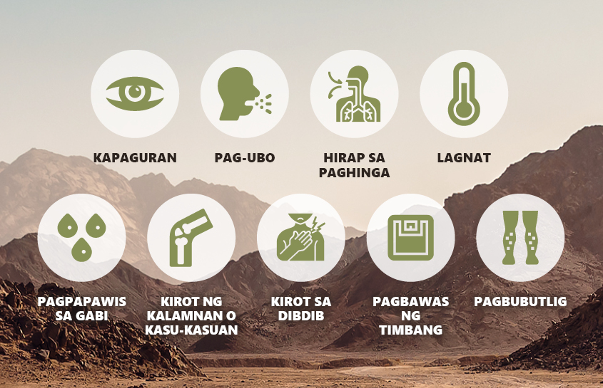 VF_Symptoms_tgl Mga Sintomas ng Valley fever: kapaguran, pag-ubo, hirap sa paghinga, lagnat, pagpapawis sa gabi, kirot ng kalamnan o kasu-kasua