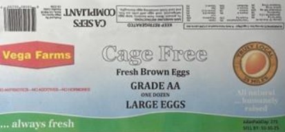 Vega Farms Cage Free Fresh Brown Eggs Vega Farms Cage Free Fresh Brown Eggs