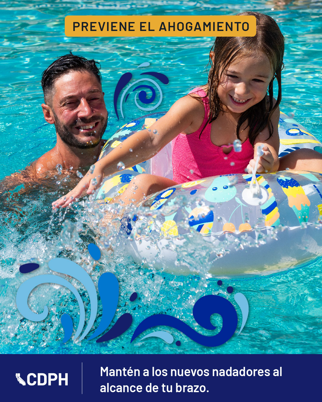 Mantén a los nuevos nadadores al alcance de tu brazo. Mantén a los nuevos nadadores al alcance de tu brazo.