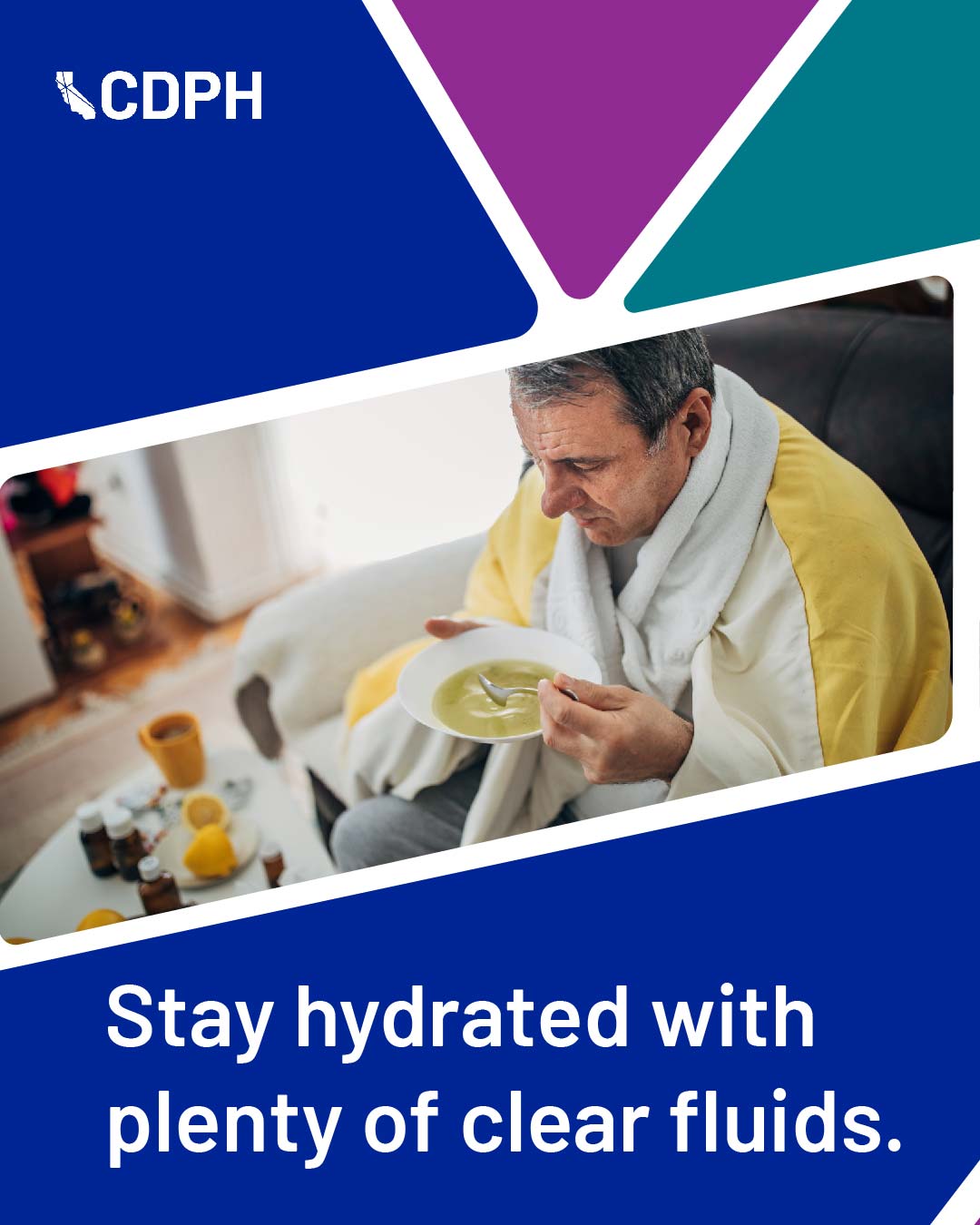 Stay hydrated with plenty of clear fluids. Stay hydrated with plenty of clear fluids.