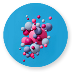 molecules in blue background molecules in blue background