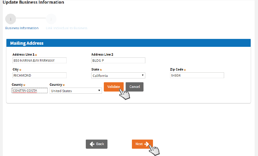 validate address validate address