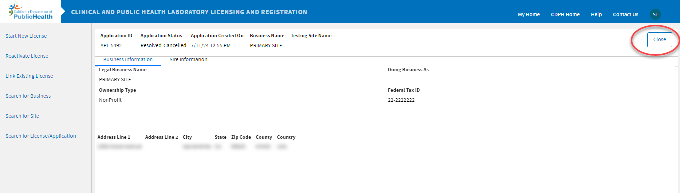 Encircled Close button