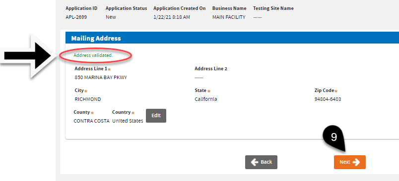 9-address validated 9-address validated